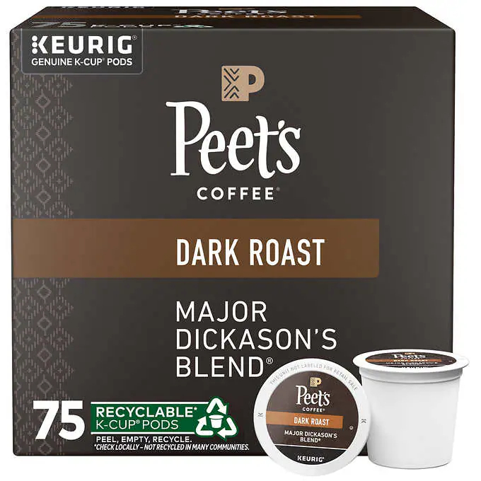 【H2Shop】美國 Peet's 咖啡膠囊 Peet’s Coffee 60/75顆裝 KEURIG K-CUP 預購