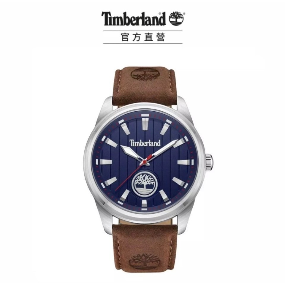 Timberland 男錶NORTHBRIDGE系列 條紋錶盤造型腕錶 皮帶-藍/咖啡色(TDWGA0010203)