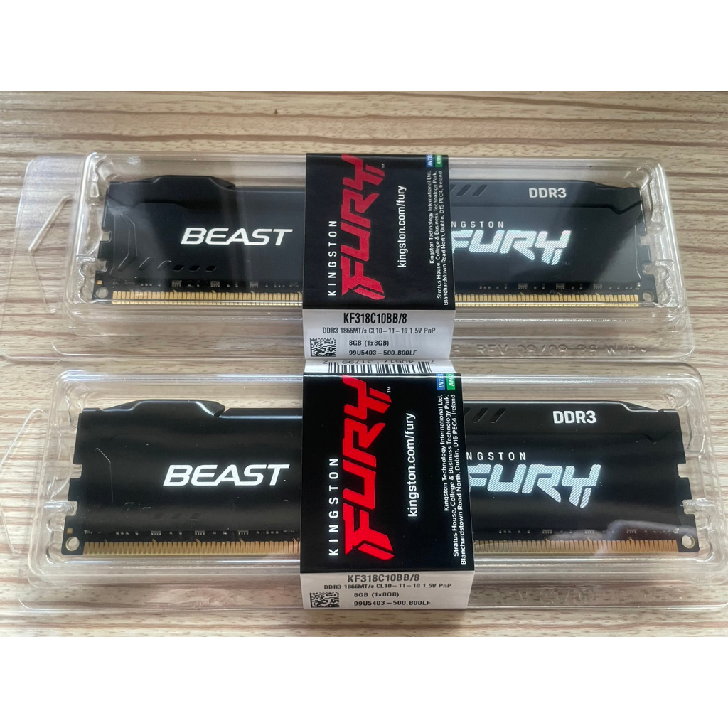 金士頓 FURY Beast DDR3 1866 8G 記憶體 KF318C10BB/8 全新盒裝