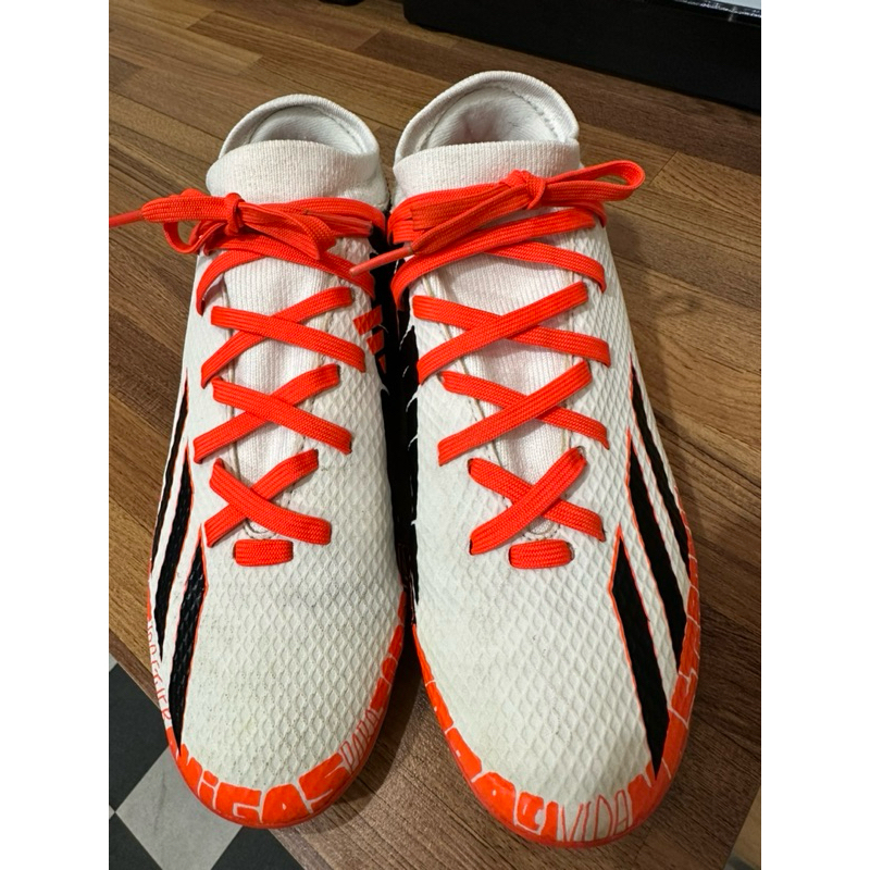 二手 adidas 足球鞋 X Speedportal Messi.3 MG J 23.5cm  橘黑 梅西 鞋釘