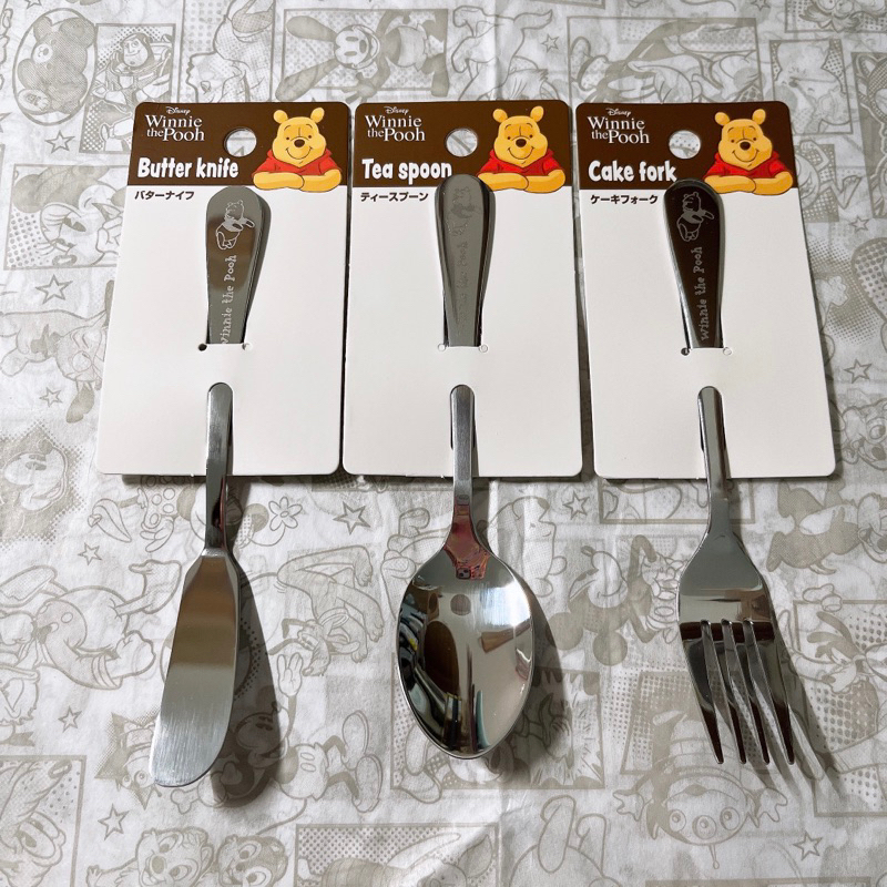 【小東西】🌸現貨🌸小熊維尼餐具組3款/組 叉子/湯匙/抹刀  Disney小熊維尼餐具🎀