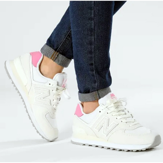 NEW BALANCE 574 粉 白 NB 復古 休閒 iu 麂皮 WL5742BA 女鞋