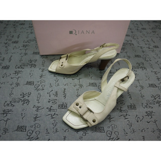 日本製 DIANA 高級真皮粗跟涼鞋 USA 4.5 EUR 33 JPN 21.5 CM