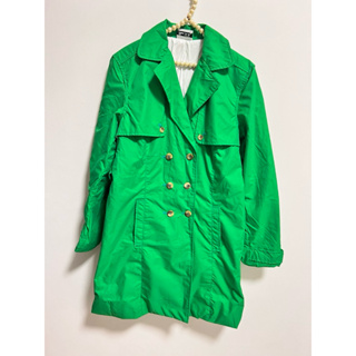 二手英式青蘋果綠質感風衣外套
