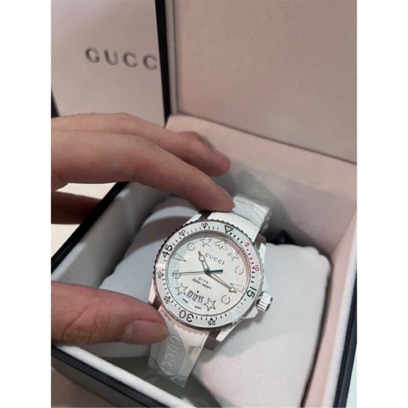 Gucci 白水鬼 矽膠錶帶 男女款 保證正品✅