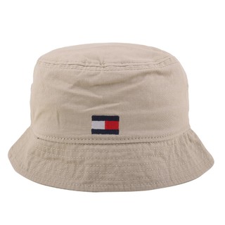 TOMMY HILFIGER-刺繡LOGO棉質中性漁夫帽(卡其色)S~M
