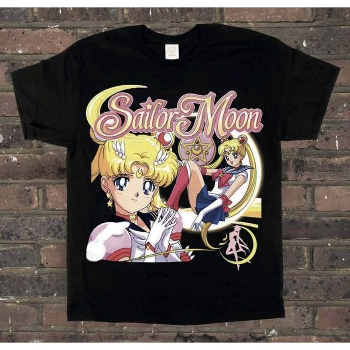 Homage Tees 美少女戰士 圓領短袖T恤黑色  美少女戰士 90 年代動漫遊戲 倫敦街頭潮牌 英國進口