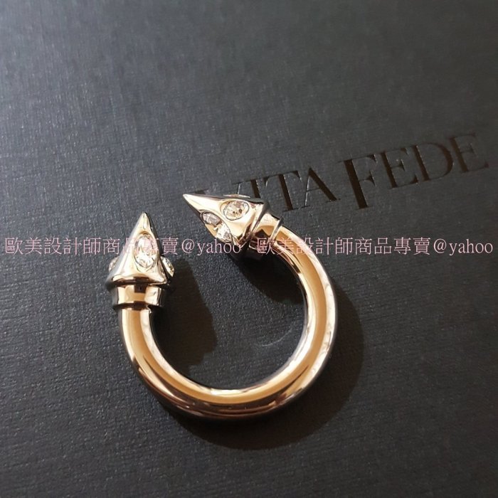 原價310美金未稅 VITA FEDE 粗版 Titan Asteria Ring 銀色星鑽水晶戒指 6號
