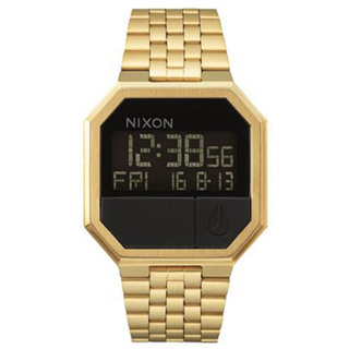 NIXON A158-502《RE-RUN 多功能電子錶系列》錶徑38mm/男女兼用復古款/金色【第一鐘錶】