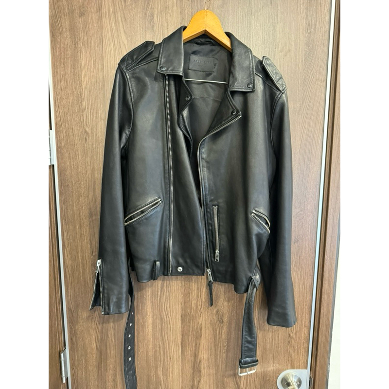 Allsaints 經典 開襟騎士皮衣 KAHO Leather Jacket M