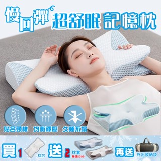 慢回彈超舒眠記憶枕 - 買一枕芯送二枕套🎁