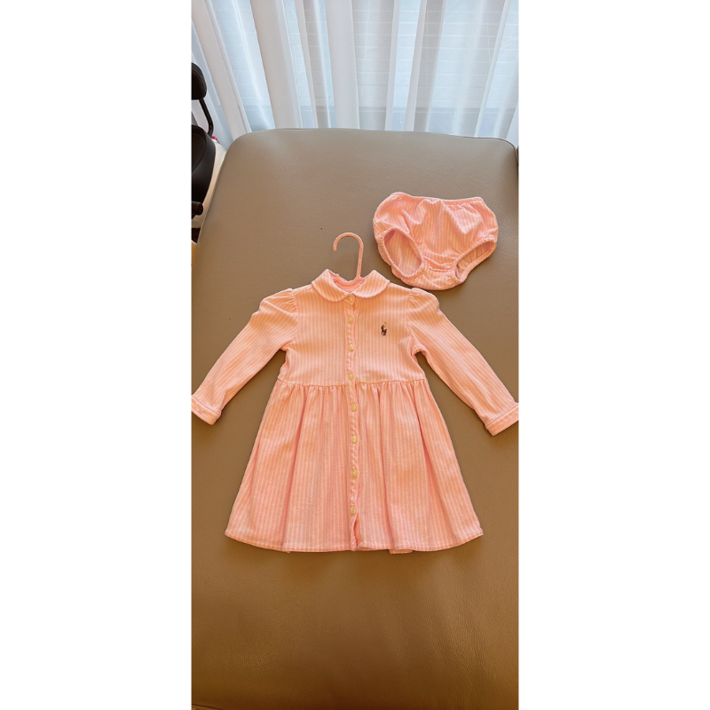 Ralph Lauren 粉色線條洋裝
