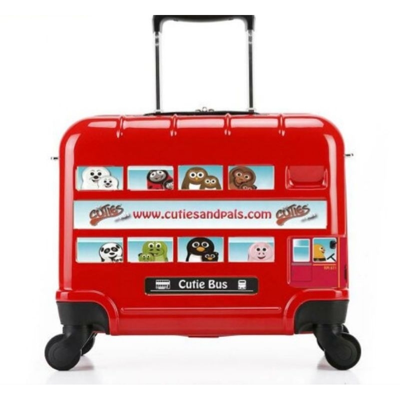 二手 英國 正品 騎行拉桿箱【新升級加厚款】 萬向輪16吋兒童拉桿箱 倫敦巴士汽車旅行箱