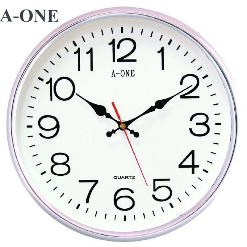 【天龜】A-ONE 靜音 時鐘 掛鐘 簡約風 辦公室 掛鐘  銀色外框 立體刻度 12吋掛鐘 台灣製造 TG-0558