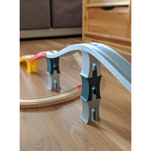 通用型軌道 📌 小橋柱 橋墩 📌3D客製 適用 木製 IKEA LILLABO 轉 Plarail 鐵道王國 火車 場景
