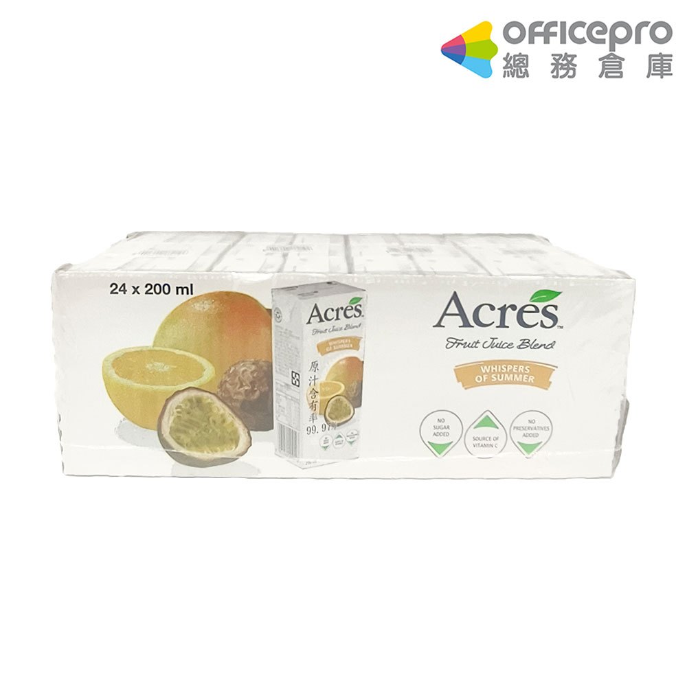 Acres 柳橙百香果綜合果汁/200cc/24入/美式賣場｜Officepro總務倉庫