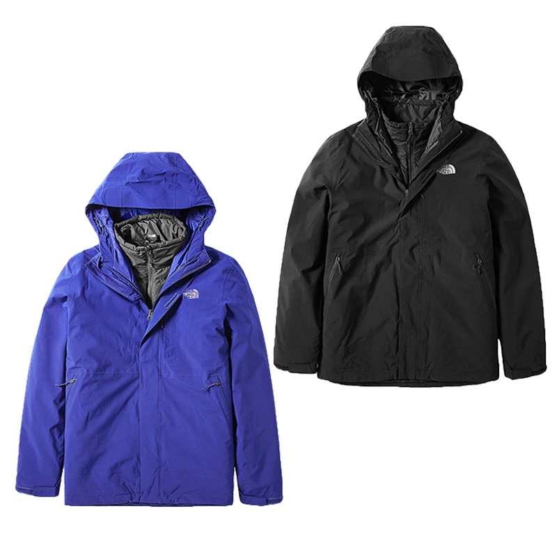 【The North Face】男 DV Primaloft 兩件式外套 黑 旗幟藍 防水 科技纖維 北臉 3VSJ