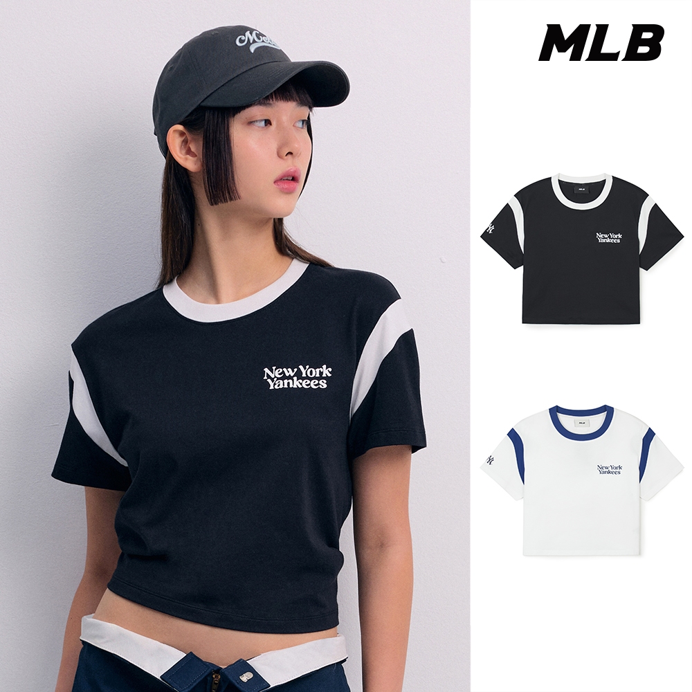 MLB 女版 短版 短袖T恤 Varsity系列 紐約洋基隊 (3FTSV0343-兩款任選)【官方旗艦店】