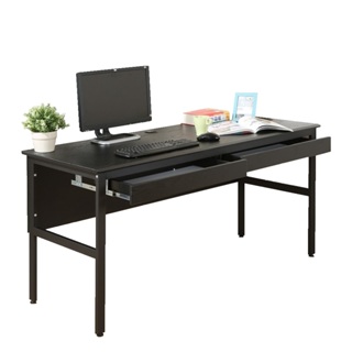 《DFhouse》頂楓150公分電腦辦公桌+2抽屜 -黑橡木色