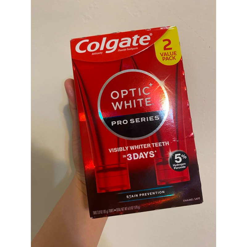 高露潔colgate optic white 5%過氧化氫 光感涼白專業美白牙膏