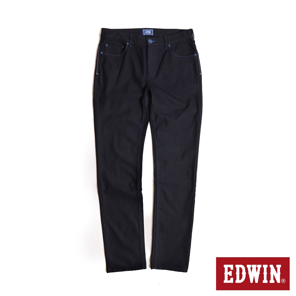EDWIN 加大碼 EDGE 棉彈力丹寧窄管直筒牛仔褲(原藍色)-男款