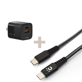 cheero USB-C TYPE-C PD快充線 +doocoo GaN 33W PD + QC氮化鎵充電器