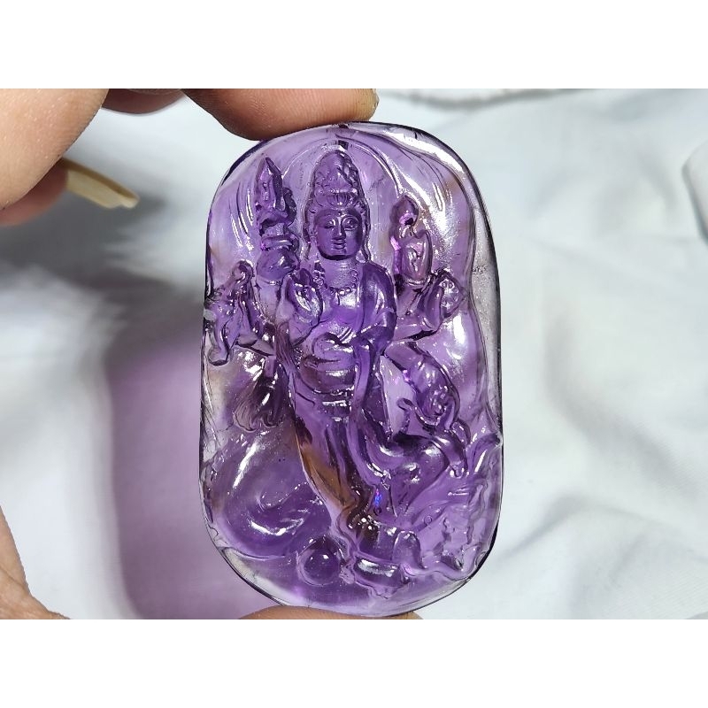 《晶華》水晶 紫水晶 觀音 吊墜 項鍊 附珍藏盒 02TI03
