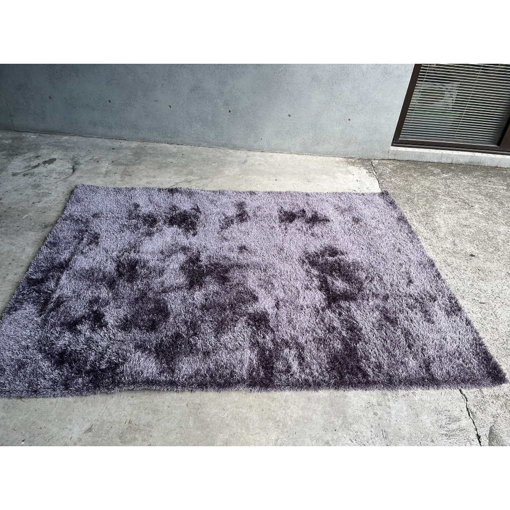 北歐漸層色長絨毛地毯地墊 紫色 二手 地毯