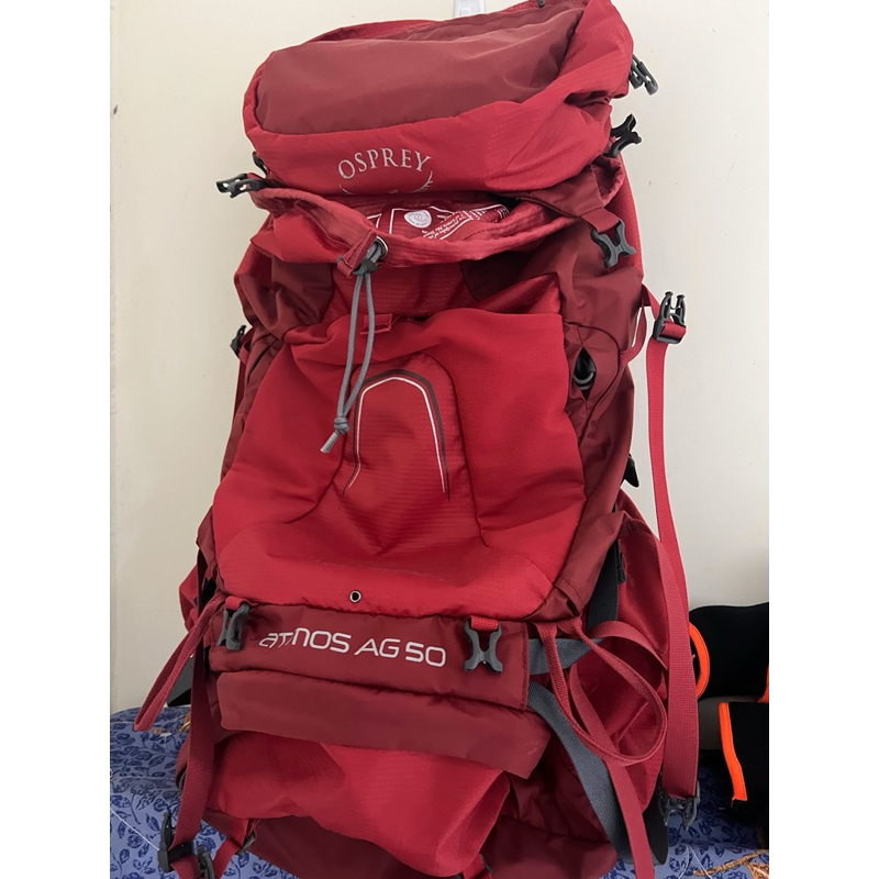 二手【美國 OSPREY】Aura AG 50登山背包50L 1.9kg M號 『輻射紅』10001451後背包 登山包