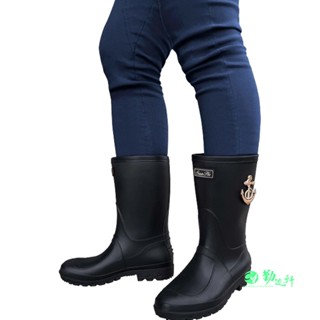 【Sanho 三和牌】MIT甜心清漾半筒雨靴 防水雨鞋 百搭雨鞋 大底全新改版 鞋底止滑 帥氣黑 臺灣製造