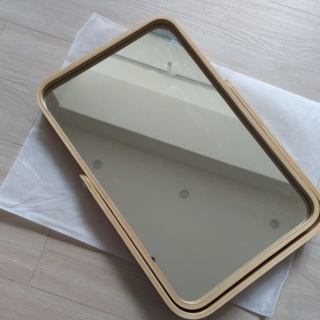 Ikea宜家 IKORNNES 木質化妝鏡 玄關鏡 浴室鏡 二手 保存良好