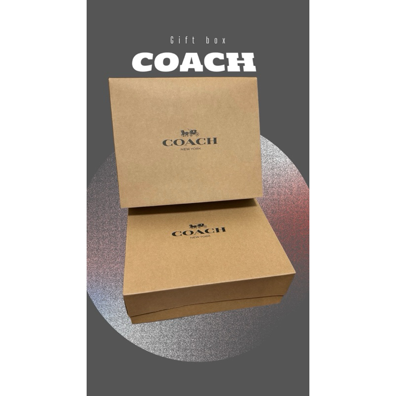 COACH蔻馳🎁專櫃禮物盒 牛皮紙盒 牛皮方盒 coach原廠專櫃盒 精品專櫃外盒  outlet盒 coach 包裝盒
