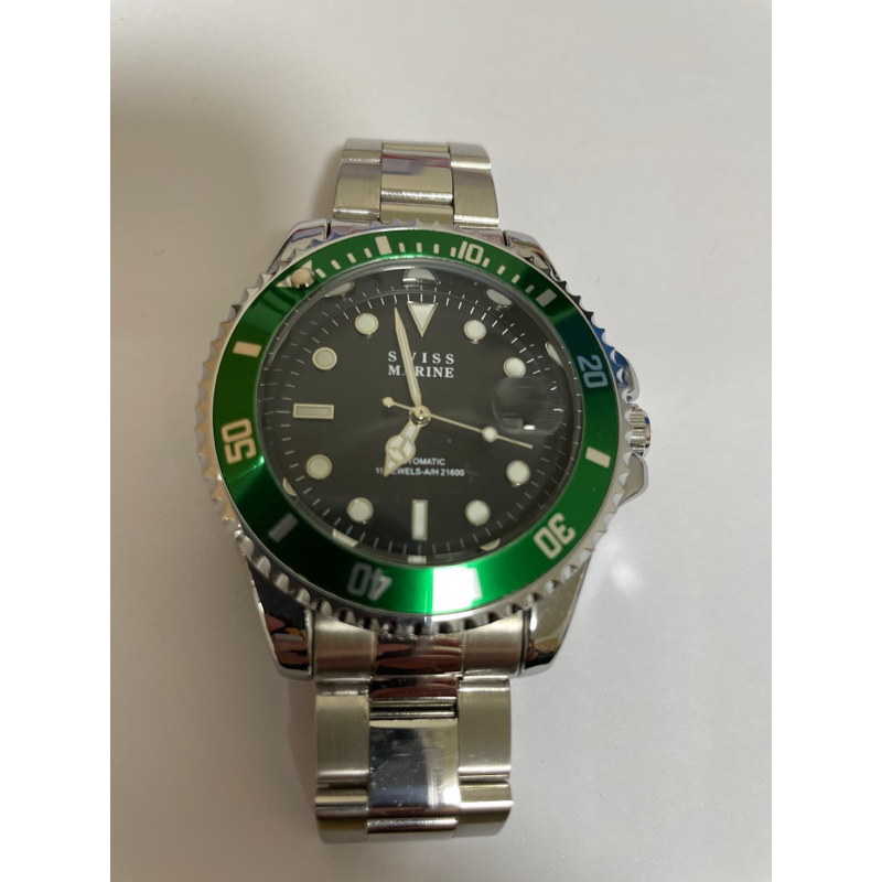 【二手】【SWISS MARINE】經典水鬼機械錶手錶 - 仿綠水鬼 - 便宜賣出