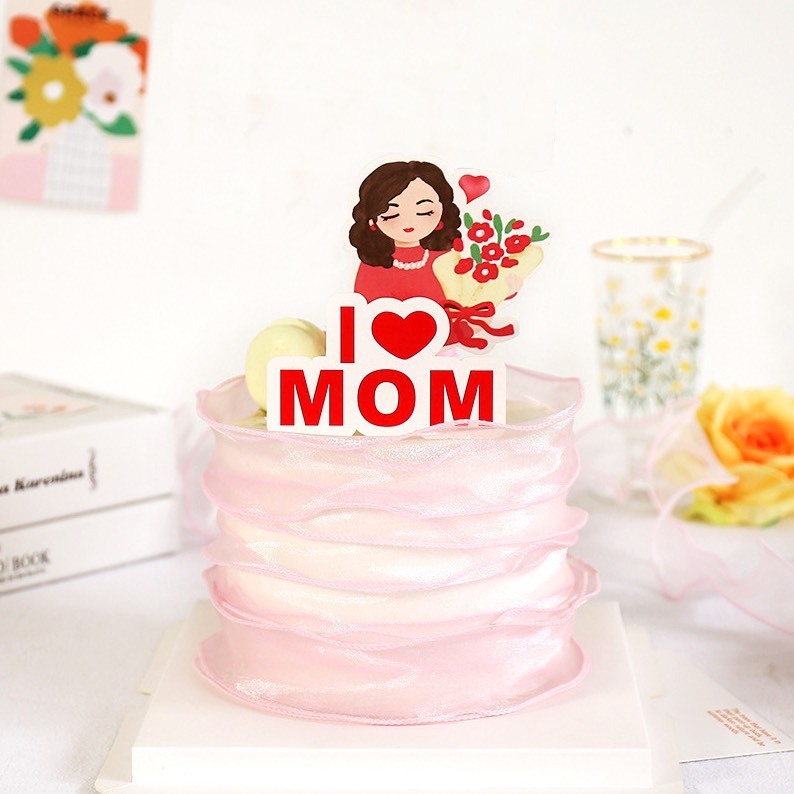 ◎5支◎母親節蛋糕裝飾插件插旗/節日蛋糕裝飾插籤/蛋糕甜品裝飾/烘焙裝飾插牌