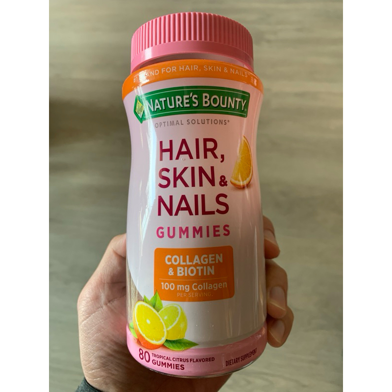 Nature’s Bounty 生物素 膠原蛋白 橘子軟糖 Hair Skin Nails 100mg