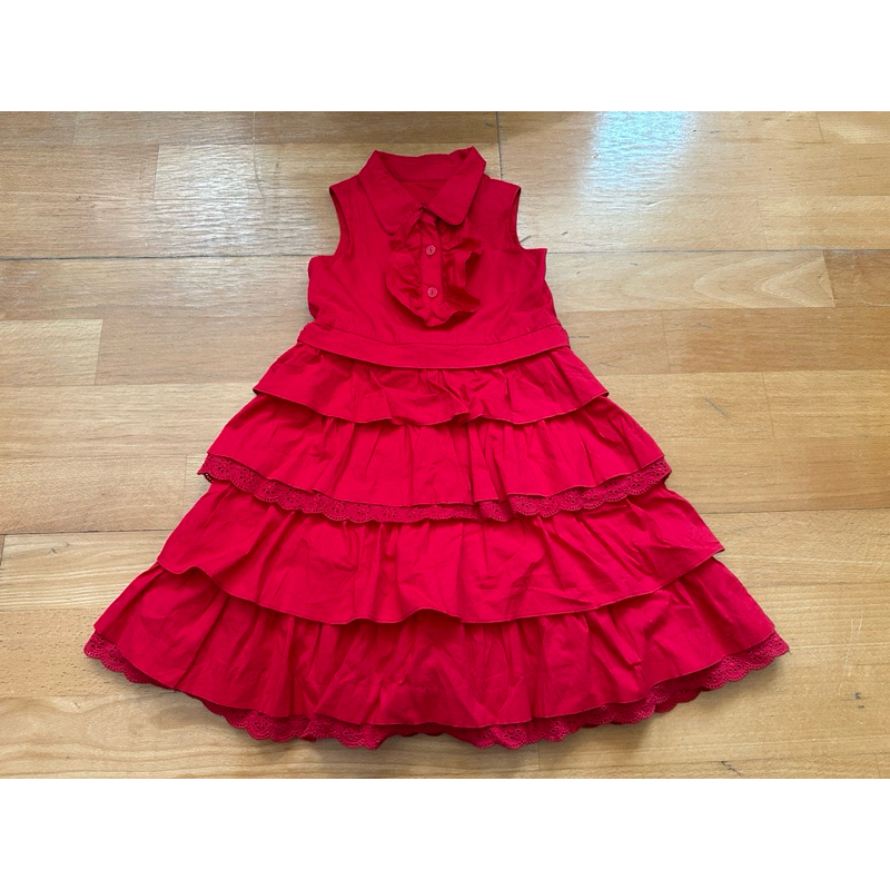 Nicholas &amp; bears 女童紅色蛋糕裙洋裝 澎裙（4y/110)