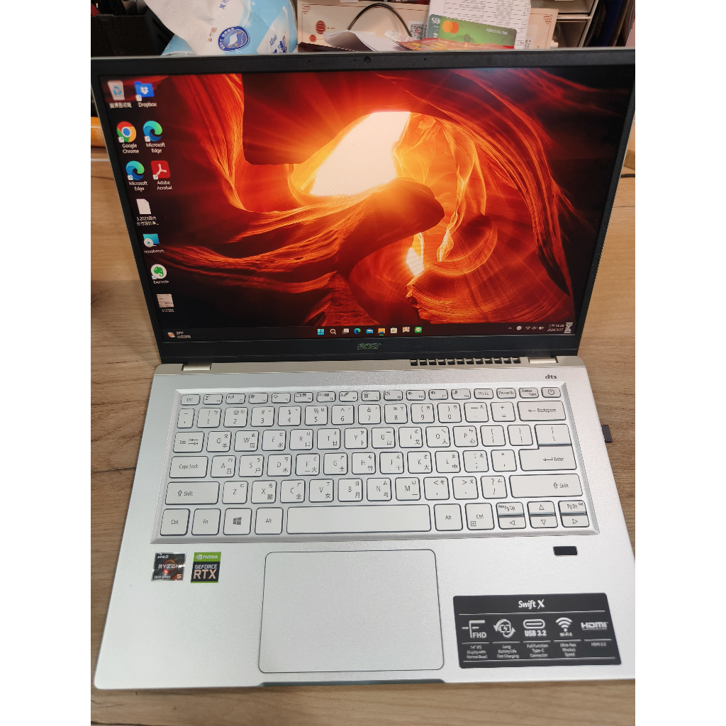 (二手)Acer 宏碁 Swift X 14吋筆電(R5-5600U/RTX3050/16G/512G SSD)