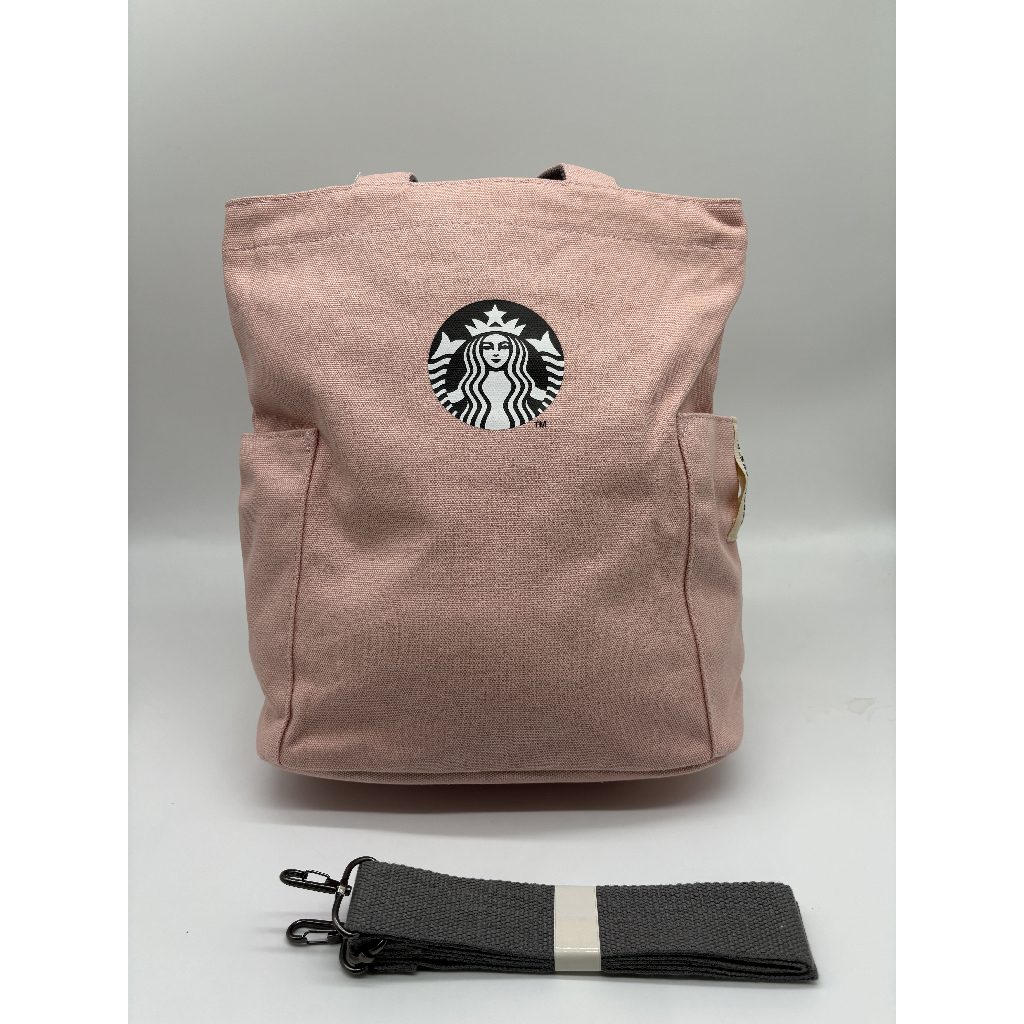 ✨Starbucks 星巴克✨ 粉色帆布提背袋（🈶現貨）帆布提袋 文青提袋 包包女 韓國星巴克 帆布背袋 電腦包