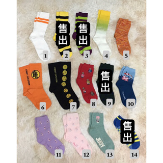(全新) 襪子/迪士尼/七龍珠/圓點/條紋/中筒襪