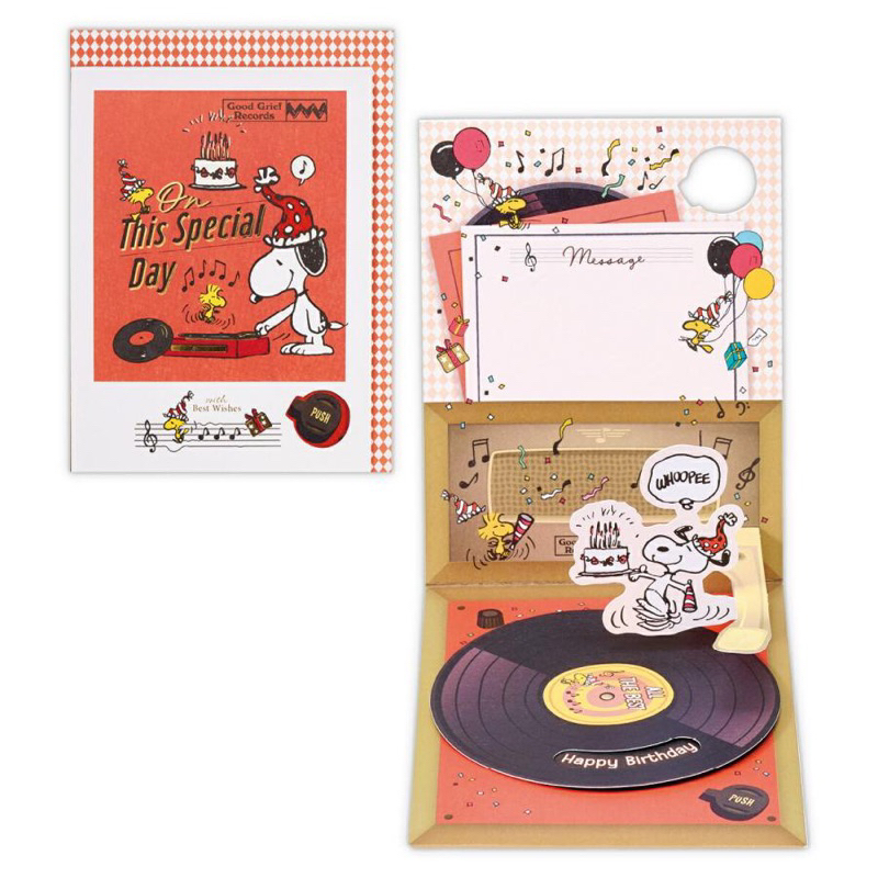 日本Peanuts Snoopy 史努比 糊塗塔克  音樂卡 生日音樂卡 賀卡 生日卡 卡片 EAO-815-394
