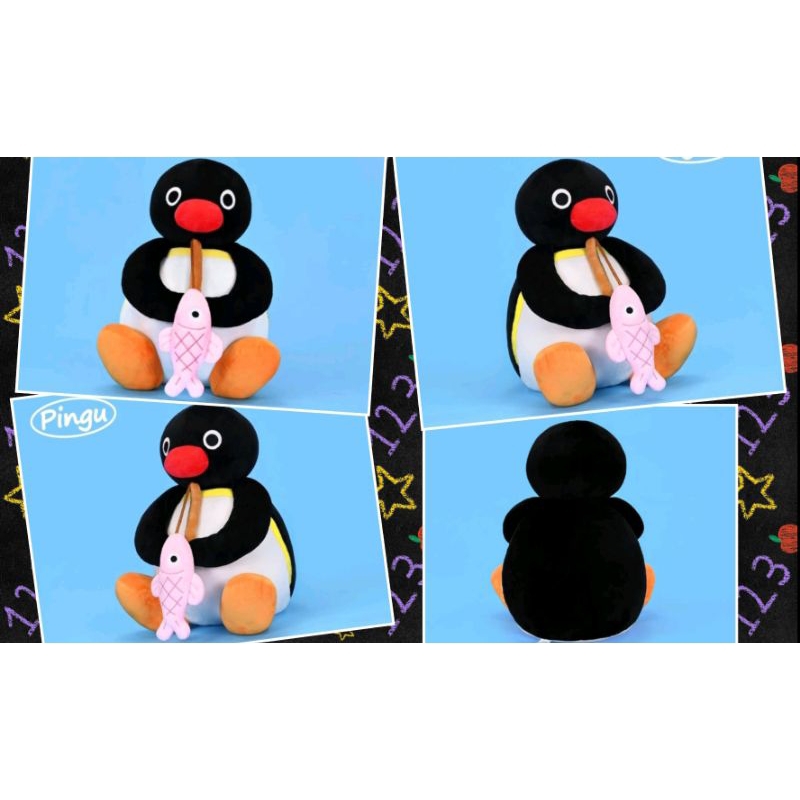 PINGU企鵝家族-釣魚款 6吋企鵝哥哥娃娃  企鵝造型 絨毛吊飾  正版授權 木棉花