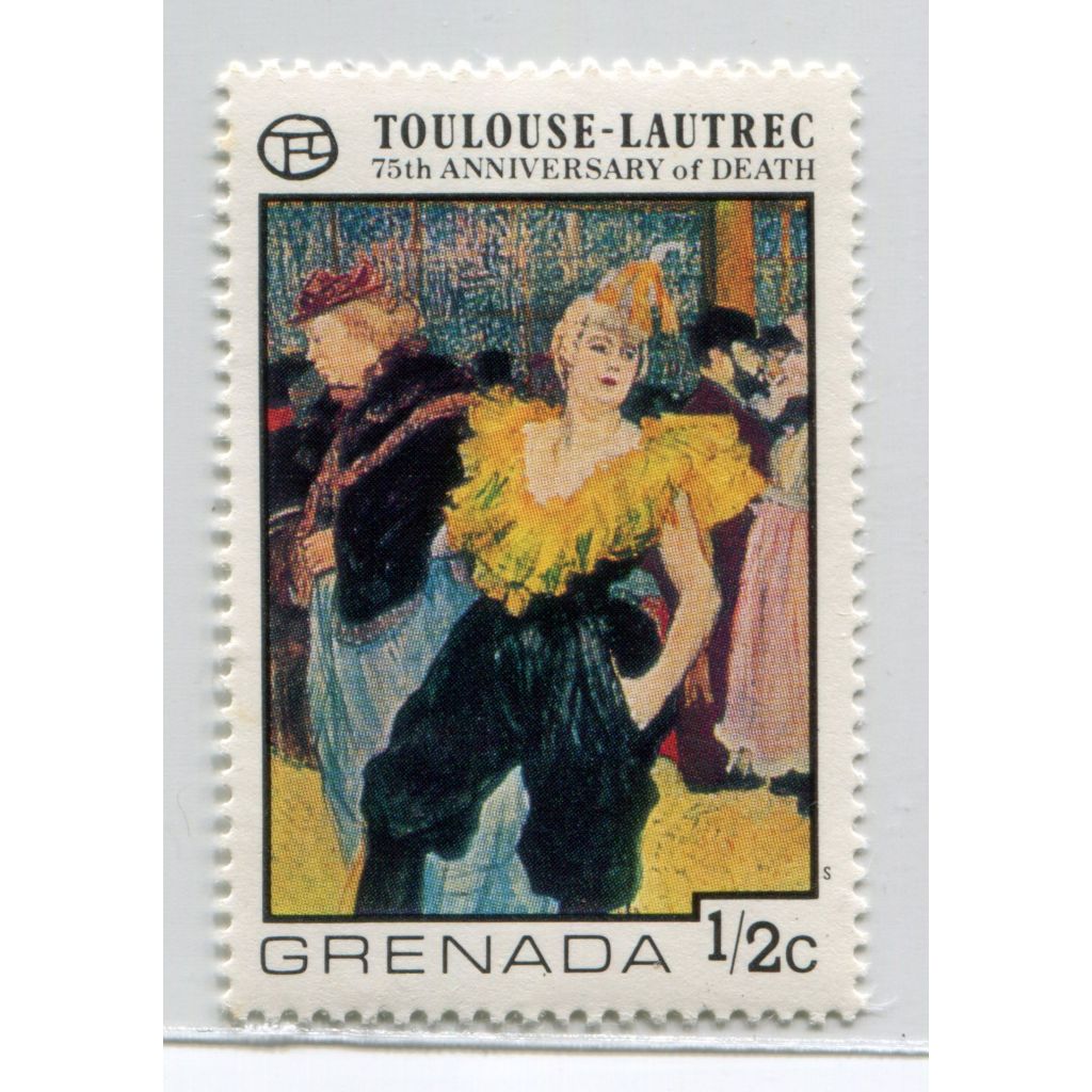 (集郵方寸，暢遊萬象) 外國郵票_格瑞那達 1976 法國畫家勞特累克繪畫_1枚 上品