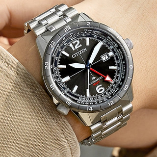 折扣私訊CITIZEN 星辰 PROMASTER 限量飛行錶 GMT 兩地時間機械錶-(NB6046-59E)