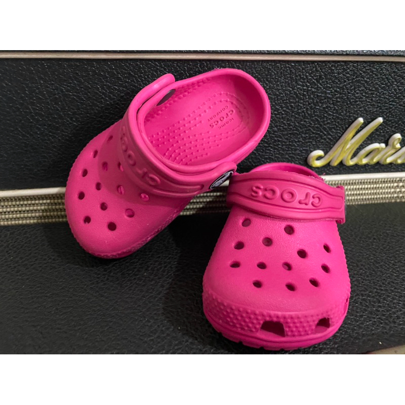 crocs洞洞鞋 嬰兒學步鞋 拖鞋涼鞋 粉色 女寶 C4