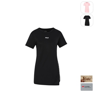【FILA】女性 短袖 抗UV 吸濕排汗 運動T恤-黑色 5TEX-1320-BK