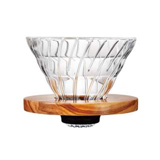 【送濾紙】 HARIO V60 橄欖木 玻璃 濾杯 VDG-02-OV 1~4杯 耐熱玻璃 (附量匙) ✿國際電通✿