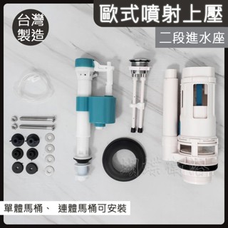 蝴蝶衛浴~MIT台灣製造【歐式噴射上壓二段進水座 省水另件】兩段式按壓.大小號分開.馬桶另件.落水器.排水器.排水閥