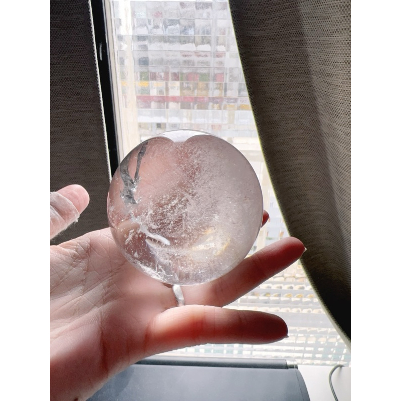 白水晶球🔮滿天星 水晶 礦石  水晶球尺寸6.8公分 447g