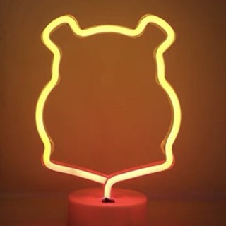 【現貨】日本正版 維尼 立體造型LED軟管霓虹燈/夜燈