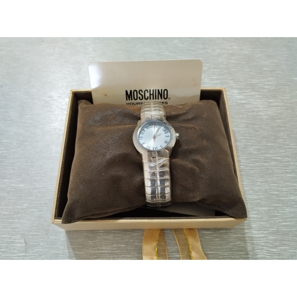 【Linda】 MOSCHINO 名牌 女用 女錶 金屬 絕版 正常 稀有 生日禮物 禮品 收藏 精品 石英錶 母親